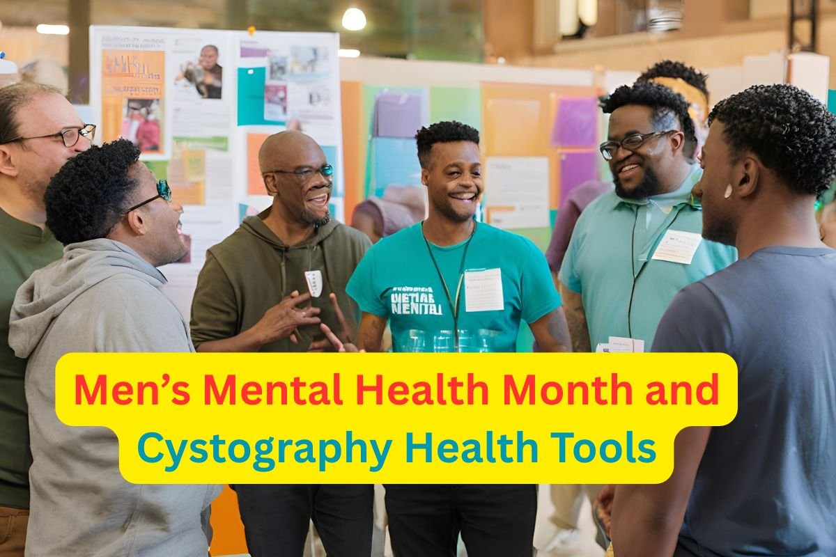 Men’s Mental Health Month awareness with cystography health tools